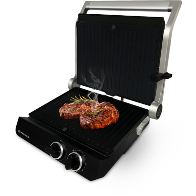 Электрогриль BRAYER BR2009  серебро/черный  [2000w /24,5*33см]