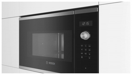 Встраиваемая микроволновая печь BOSCH BFL554MS0 25л. 900Вт нержавеющая сталь/черный