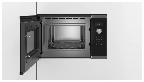 Встраиваемая микроволновая печь BOSCH BFL554MS0 25л. 900Вт нержавеющая сталь/черный