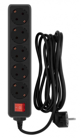Сетевой фильтр PC PET AP01006-3-BK 3м (5 розеток) черный