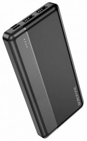 Мобильный аккумулятор BOROFONE BJ24 10000mAh, пластик, 2 USB выхода, Type-C, 2.0A, цвет: белый (6974443385120)